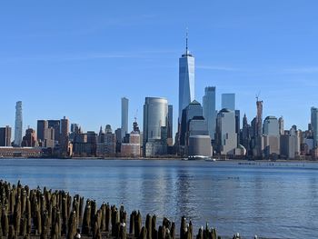 View of buildings in city at waterfront