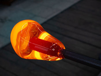 Close-up of illuminated light bulb