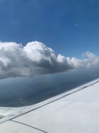 Aerial view of clouds over blue sky