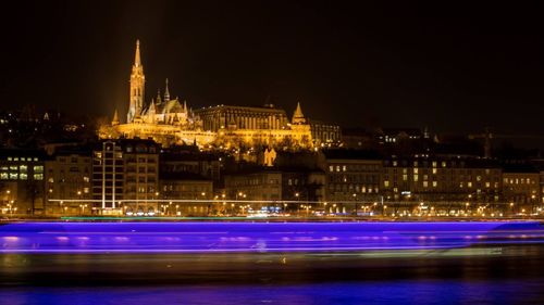 Illuminated city at night