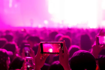 People photographing at night