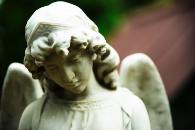 Close-up of angel statue