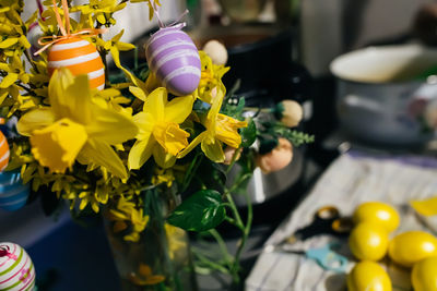 Close-up of food on table