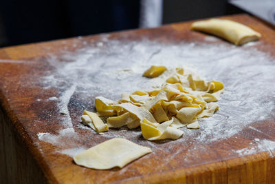 Close-up of food on cutting board