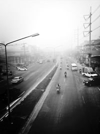 High angle view of traffic on road