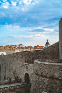 View of fort against cloudy sky