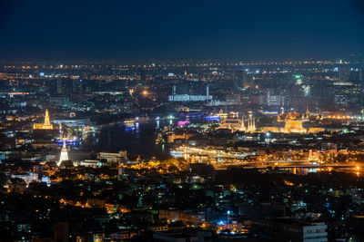 Panorama view of night cityscape bangkok