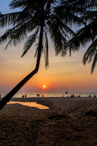 Scenic view of sea during sunset