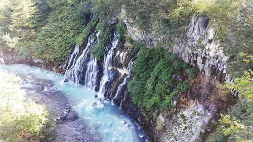 Scenic view of waterfall