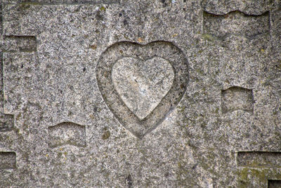 Close-up of heart shape on wall