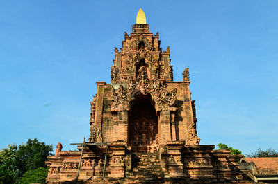 Ancient terracotta statue sculpture. old pagoda architecture terracotta.