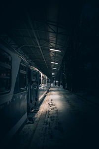 Train at railroad station platform