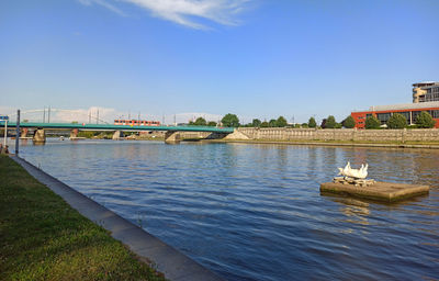 Bridge over river against sky