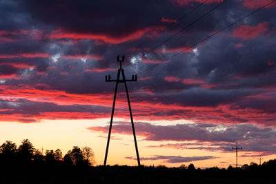 Low angle view of cloudy sky at sunset