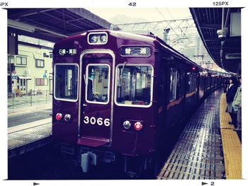 Train at railroad station platform