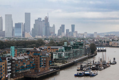 High angle view of cityscape