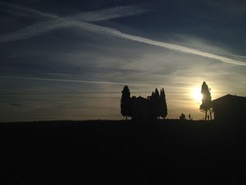 Silhouette landscape at sunset