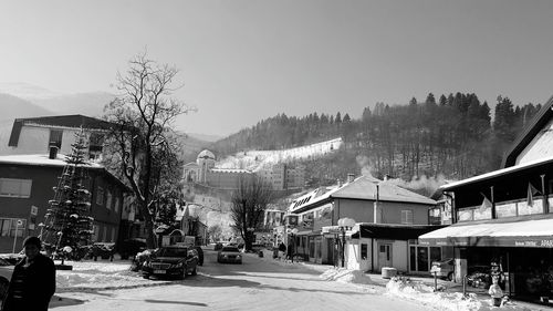 Cars on road in city