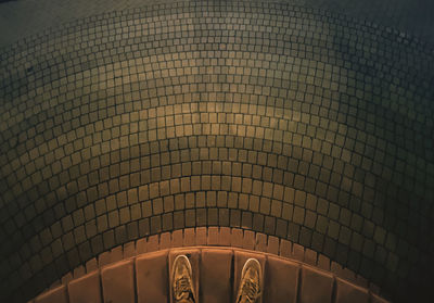 Low angle view of illuminated ceiling