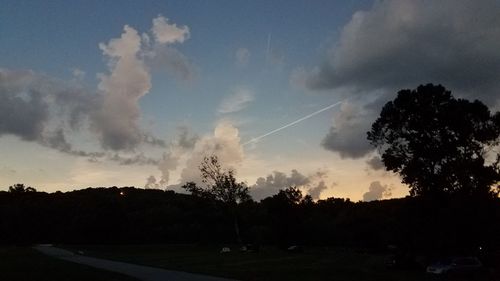 Silhouette trees against sky during sunset