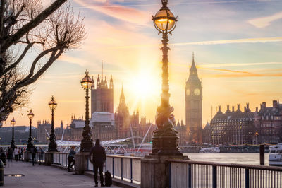 Big ben against sky during sunset