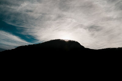 Scenic view of silhouette mountains against sky during sunset