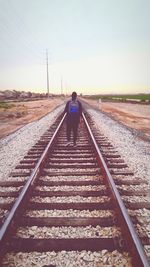 Railroad track on road