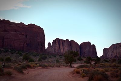 Rock formations on landscape