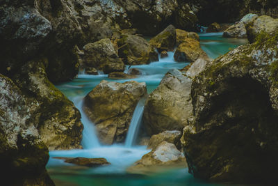 Scenic view of waterfall