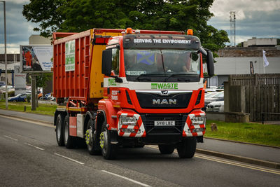 Vehicles on road in city