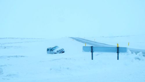 Scenic view of snow covered landscape