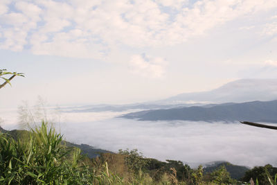Scenic view of mountains against sky