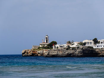 View of lighthouse at seaside