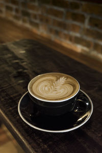 High angle view of coffee on table