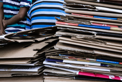 Stack of books on shelf