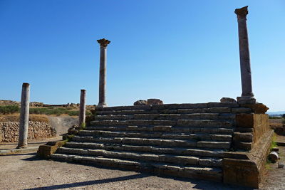 Staircase against clear sky