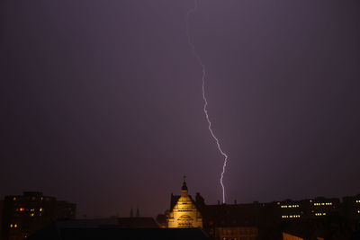 Low angle view of illuminated building