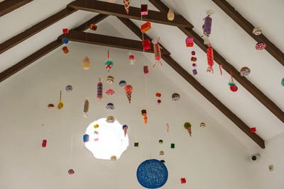 Various ornaments hanging from the ceiling