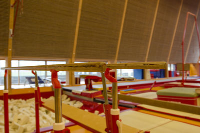 Close-up of empty chairs