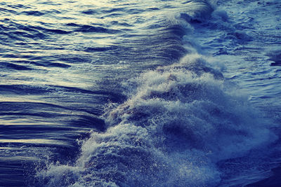 Full frame shot of water flowing in sea