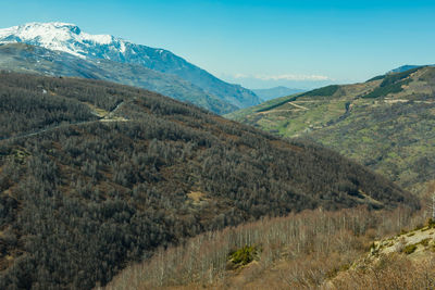 Scenic view of colorful mountains against sky