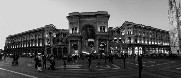 Group of people in front of building