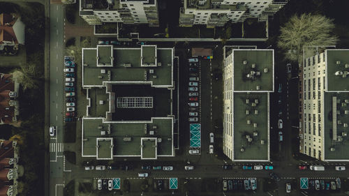 Aerial view of buildings in city