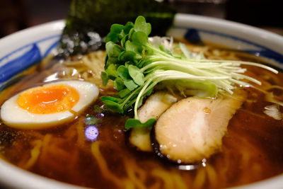 Close-up of soup in bowl