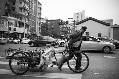 Cars parked on road