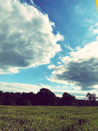 Scenic view of field against sky