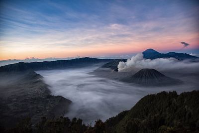 Scenic view of volcanic landscape