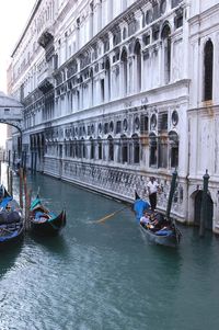 View of boats in canal