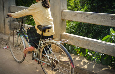 Man with bicycle