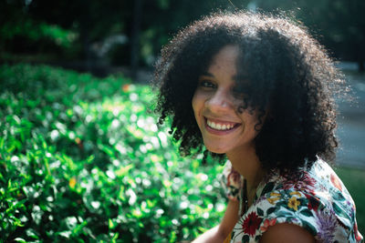 Portrait of smiling young woman